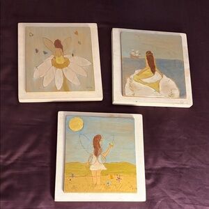 Fairy Wall Art Set - Cream and Brown